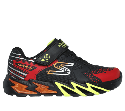 Skechers Kids S-Lights Glow Bolt Flashing Light Up Trainers Sneakers - Black/Red