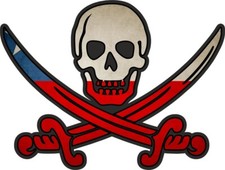 Pirate Sticker Jack Rackham Calico Flag Country RCH Chili