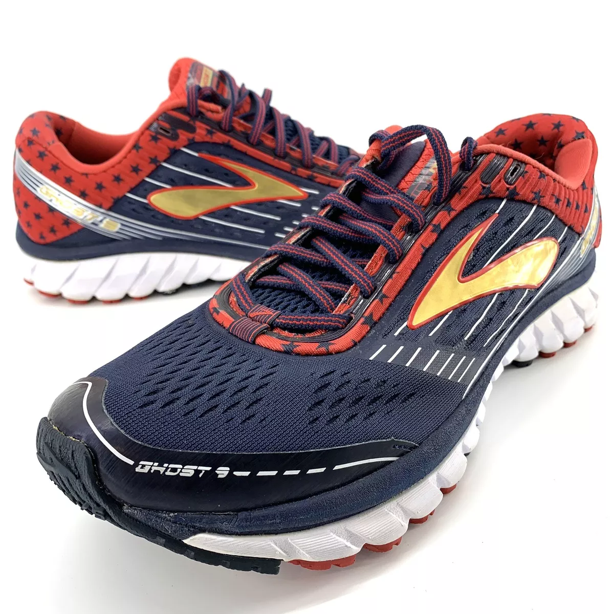 Brooks Ghost 9 Womens Sz 11 Olympic Victory Running Shoes 1202251B489 Red  Blue | eBay