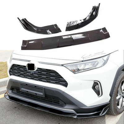 For Toyota RAV4 2019-22 Red &Black Front Bumper Lip Spoiler Splitter Guard 3PCS