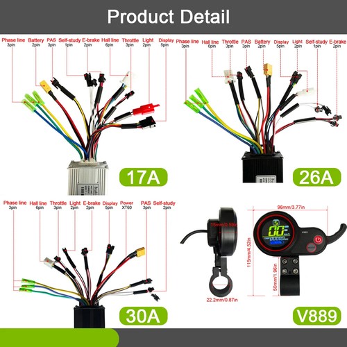 17A 26A 30A E-bike Three-Mode Sine Wave SM Plug Controller with LCD Display - Picture 6 of 24