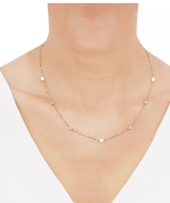 jewelry, necklace. ''Heart Station 18'' Collar Necklace in 14k Gold'' from Macys. 