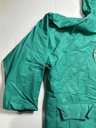 Vintage Misty Harbor Flannel Lined Rain Jacket Size Large Teal Green - Picture 3 of 14