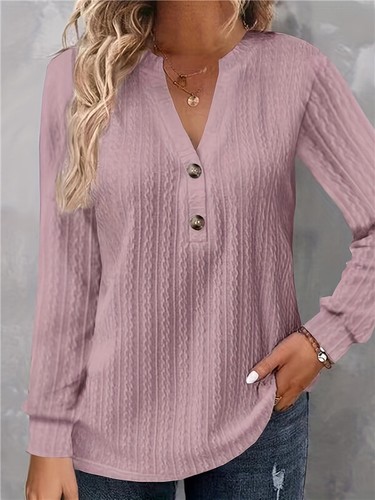 Neck Pullover Women Loose Long Sleeve Casual Work Tops Ladies Jumper Top V - Picture 4 of 38
