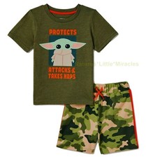 Baby Yoda Boy T Shirt Shorts Size 3T 4T 5T Star Wars Mandalorian Set Toddler 4 5