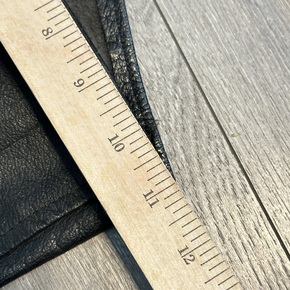 PROTECH Biker Motorcycle Chaps L Black Leather Side Zipper Conchos