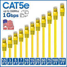 CAT5e Ethernet Cable Lan Router Network CAT5 RJ45 Internet Yellow Patch Cord LOT