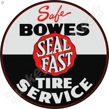 Bowes Tire Service 11.75" Round Metal Sign