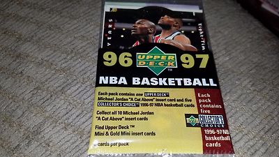1996-97 UPPER DECK CC BASKETBALL CARD PACK BRYANT ROOKIE JORDAN GOLD?+KOBE PRIZM