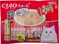 INABA CIAO Churu Liquid Cat Treats 14 g × 40 Sticks Tuna 4Variety