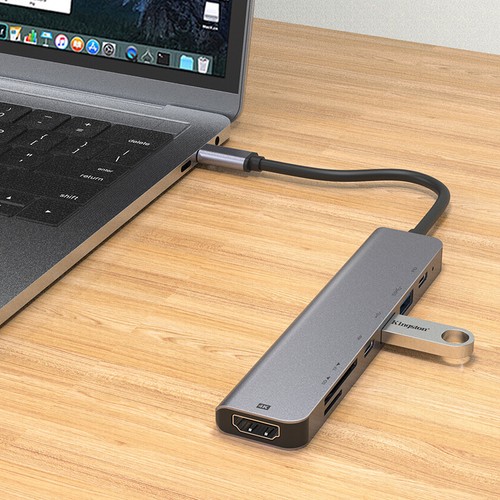 7 in 1 USB-C Hub Multiport Adapter To HDMI SD/TF USB PD For Type-C Devices - 第 6/7 張圖片