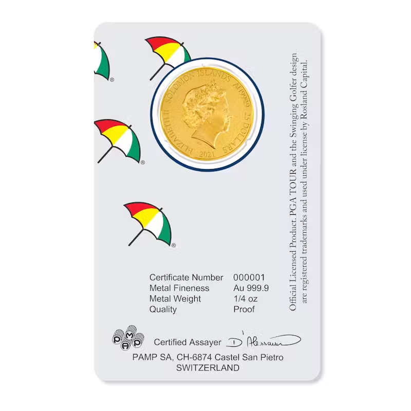 2021 Pamp Arnold Palmer 1/4 oz Proof Gold Coin | eBay