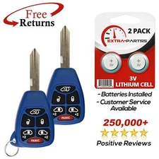2 Remote Key Fob 6btn Blue for 2004 2005 2006 2007 Chrysler Town and Country