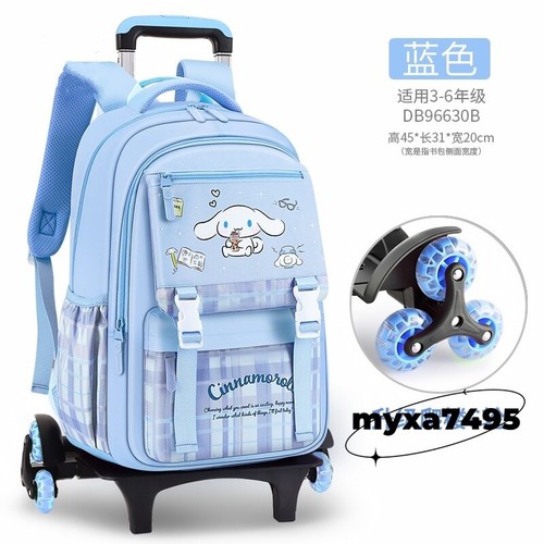 Bolso de Estudiante Mochila Cinnamoroll Ruedas Kuromi Trolley Estuche Bolsa Escalada Escaleras