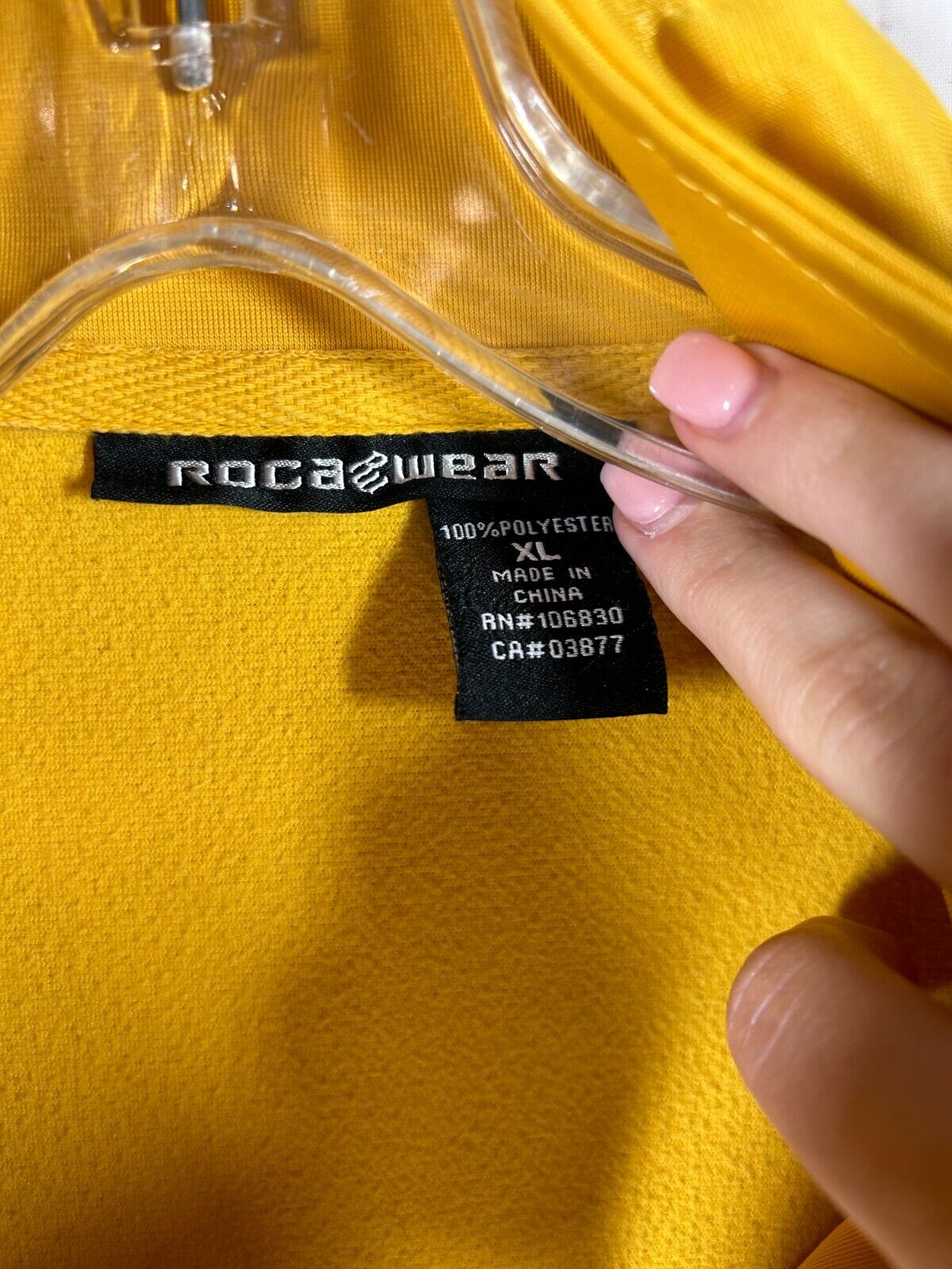Vintage ROCAWEAR Hip Hop Yellow Track Zip Up Coll… - image 2