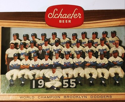 1955 Brooklyn Dodgers World Series Champions Schaefer 3-D Beer