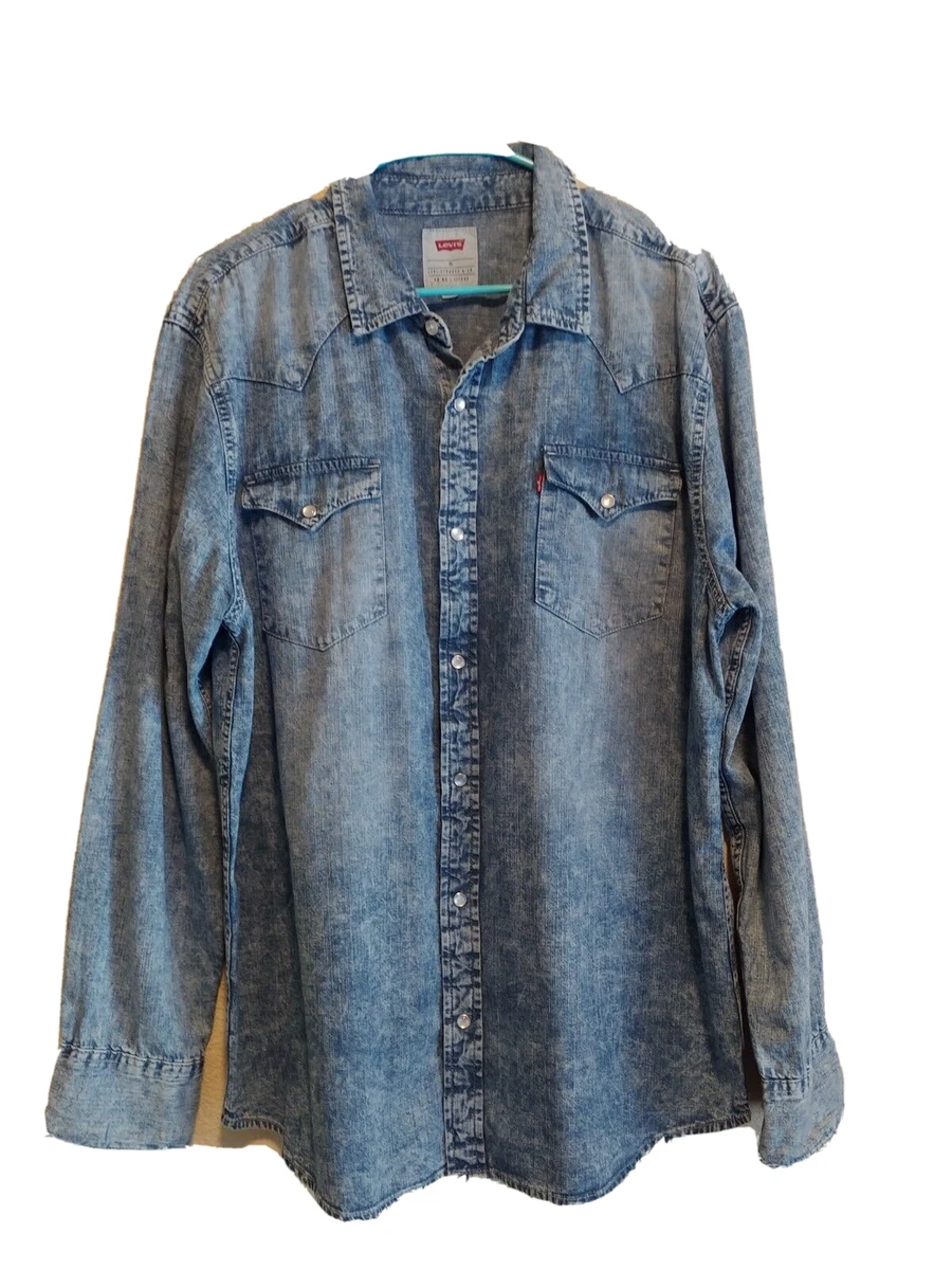 Denim shirt sale pearl buttons