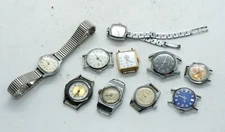 VINTAGE WOMEN LADIES WRIST WATCH LOT 10 LUCH ZARYA CHAIKA KOMETA PARTS USSR CCCR