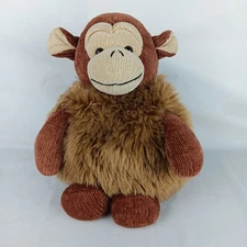 Weighted Brown Plush Monkey Chenille Bean Bag Bottom Stuffed Animal Toy