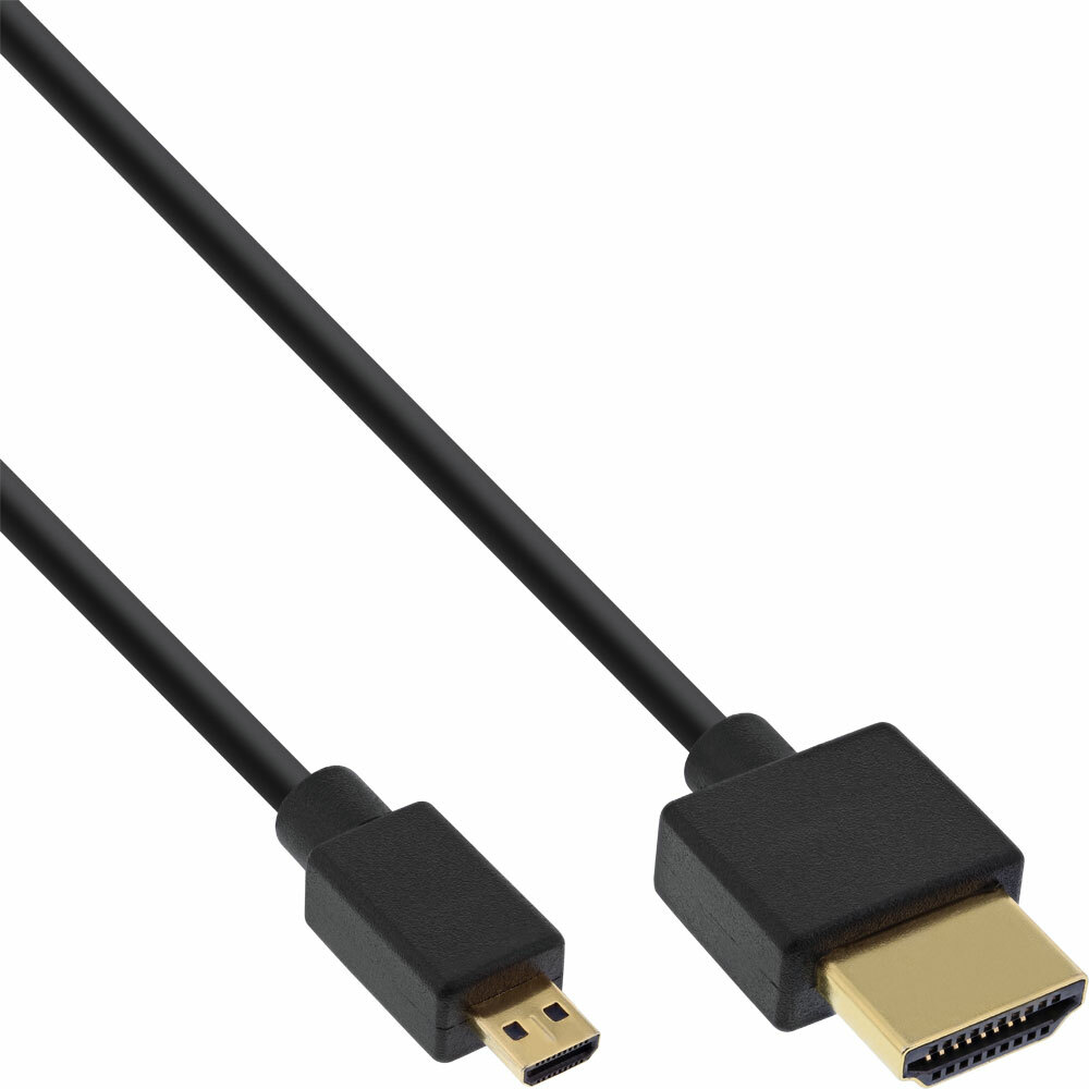 INL InLine® Cavo HDMI 2.0, Super Slim A/D, 1,5m, UHD, 4K2K, ARC, HEAC, 4K3D, do