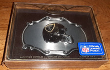 Vintage Los Angeles Raiders Belt Buckle Mens Silver NFL Football Raintree Boxed