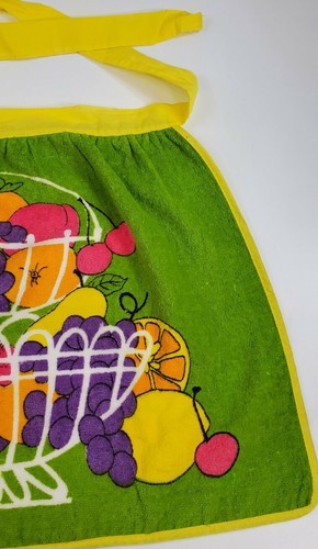 Vintage Schürze Tastemaker Obstschale bunt USA 60er - 70er Küchentuch - Bild 4 von 9