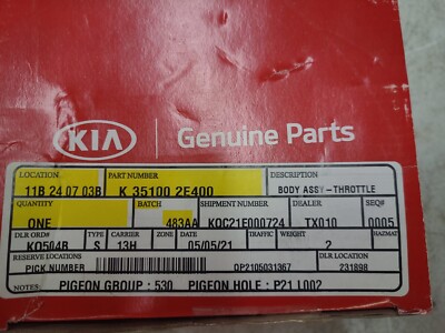 2012-16 kia forte, Soul body assy - throttle. 35100 2E400