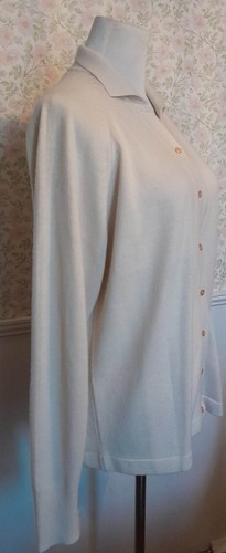 Mid Century Erley by Orlon Cream Cardigan Size M/L Pinup Preppy Secretary - Picture 3 of 8