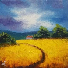 Summer Painting Landscape Original Hand Painted Ukrainian Artist Wall Art Decor