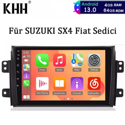 Für SUZUKI SX4 Fiat Sedici 9'' Android 13 Autoradio 4+64G GPS Navi Wifi CarPlay
