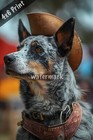 Australian Cattle Dog in a rodeo setting with a cowboy h 4x6 Print