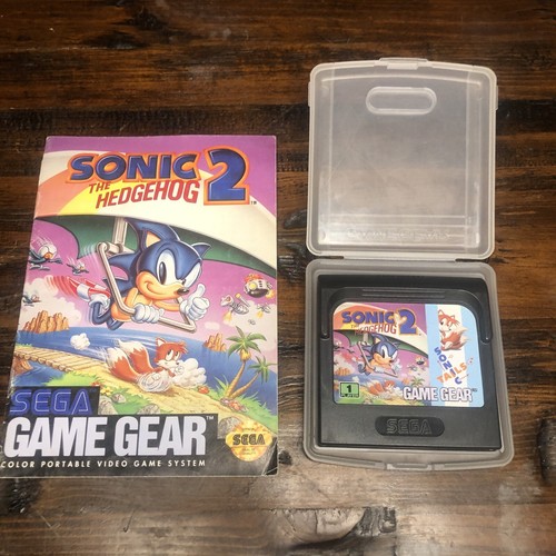 Sonic 2 The Hedgehog Sonic Tails Sega Game Gear Game w/Manual, Clam Shell Tested