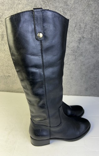 INC International Concepts Fawne Leather Riding Boots Black Size 6.5 Zipper - Picture 3 of 6