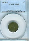 1926-S Lincoln Cent : PCGS XF40