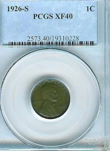 1926-S Lincoln Cent : PCGS XF40