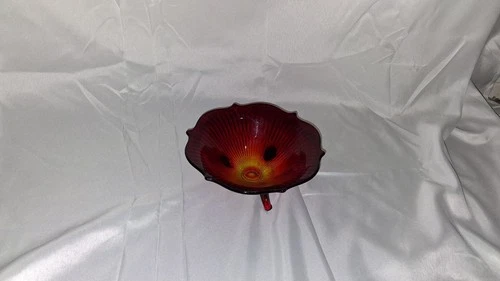 Red Glass Fruit Bowl
