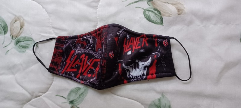 SLAYER FACE MASK with skull vulture images for Halloween or club usage red black