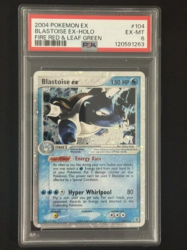 Pokémon TCG 2004 Fire Red Leaf Green Blastoise EX Holo #104 PSA 6