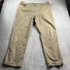Duluth Trading Cargo Pants Mens 42x32* Flex Fire Hose Canvas Workwear Beige