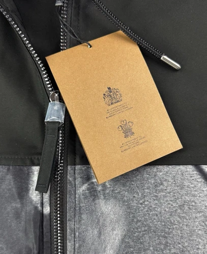 NWT BURBERRY Monochrome Rave Print Nylon Hooded Jacket Size: L Black MSRP $1250 image 12