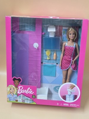 2018 Mattel Barbie Working Shower & Bath Accessories Set #FXG51 NRFB