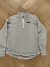 Vineyard Vines Shep Shirt Stripe Fleece Channel Ottoman Quarter Zip Womens XS