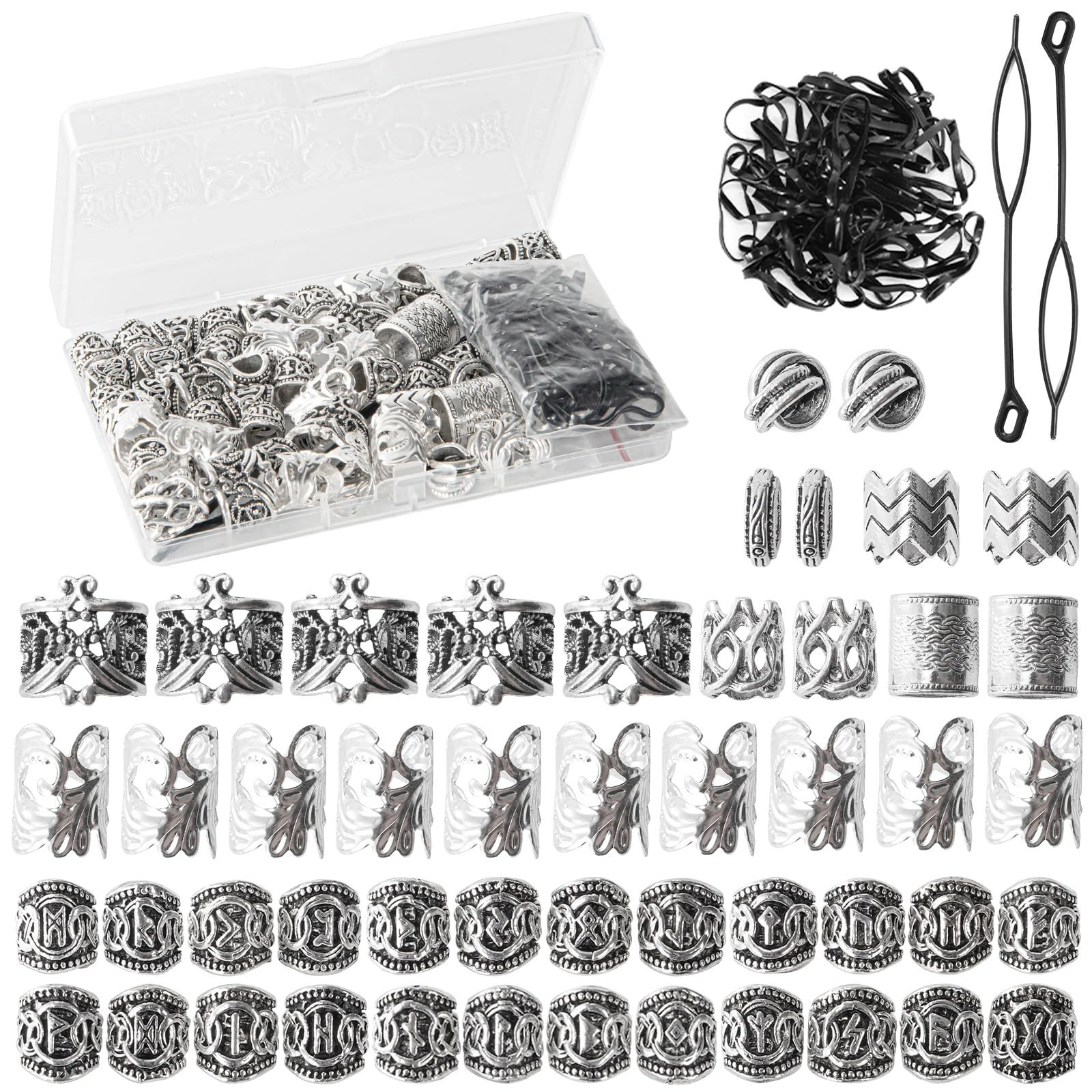 81 Pcs Viking Hair Beads Beard Ornaments Hair Jewelry Dreadlock Hair Braids Locs