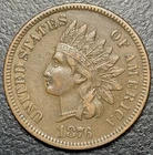 1876 Indian Head Cent Penny 1c SEMI KEY DATE Choice Original XF Full LIBERTY