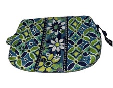 Vera Bradley Daisy Daisy Cosmetic Makeup Bag Green Blue Y2K Preppy Eclectic