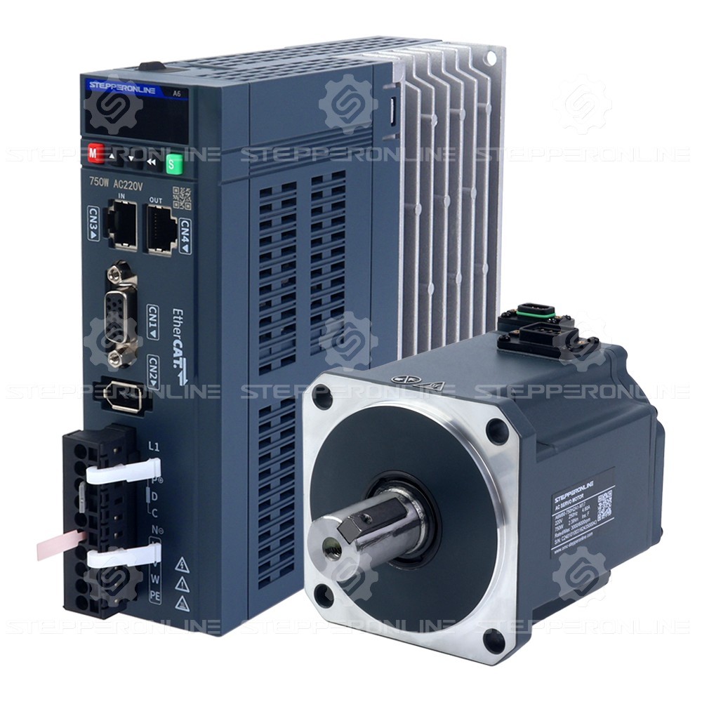 STEPPERONLINE 100W 400W 750W 1000W EtherCAT AC Servo Motor Kit 17-Bit Encoder
