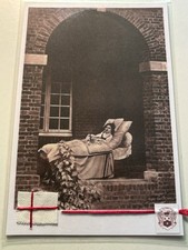 St.Therese “The Little Flower” On Sick Bed Laminated Holy Card W/Relic