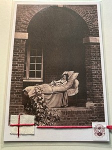 St.Therese “The Little Flower” On Sick Bed ~Holy Card W/Relic