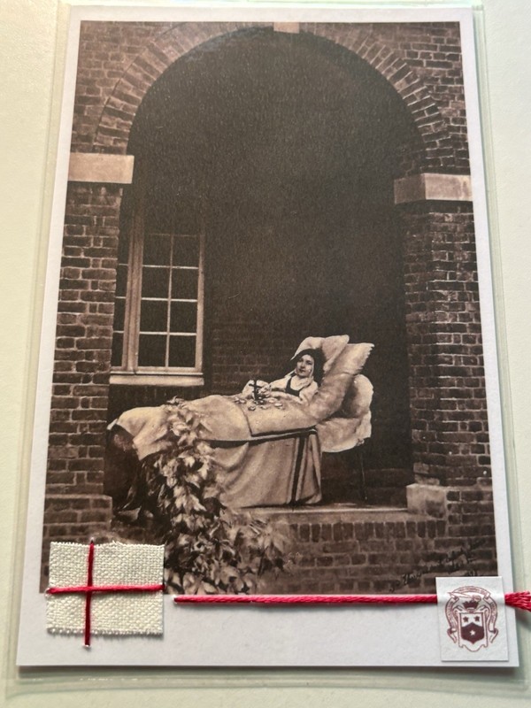 St.Therese “The Little Flower” On Sick Bed Laminated Holy Card W/Relic