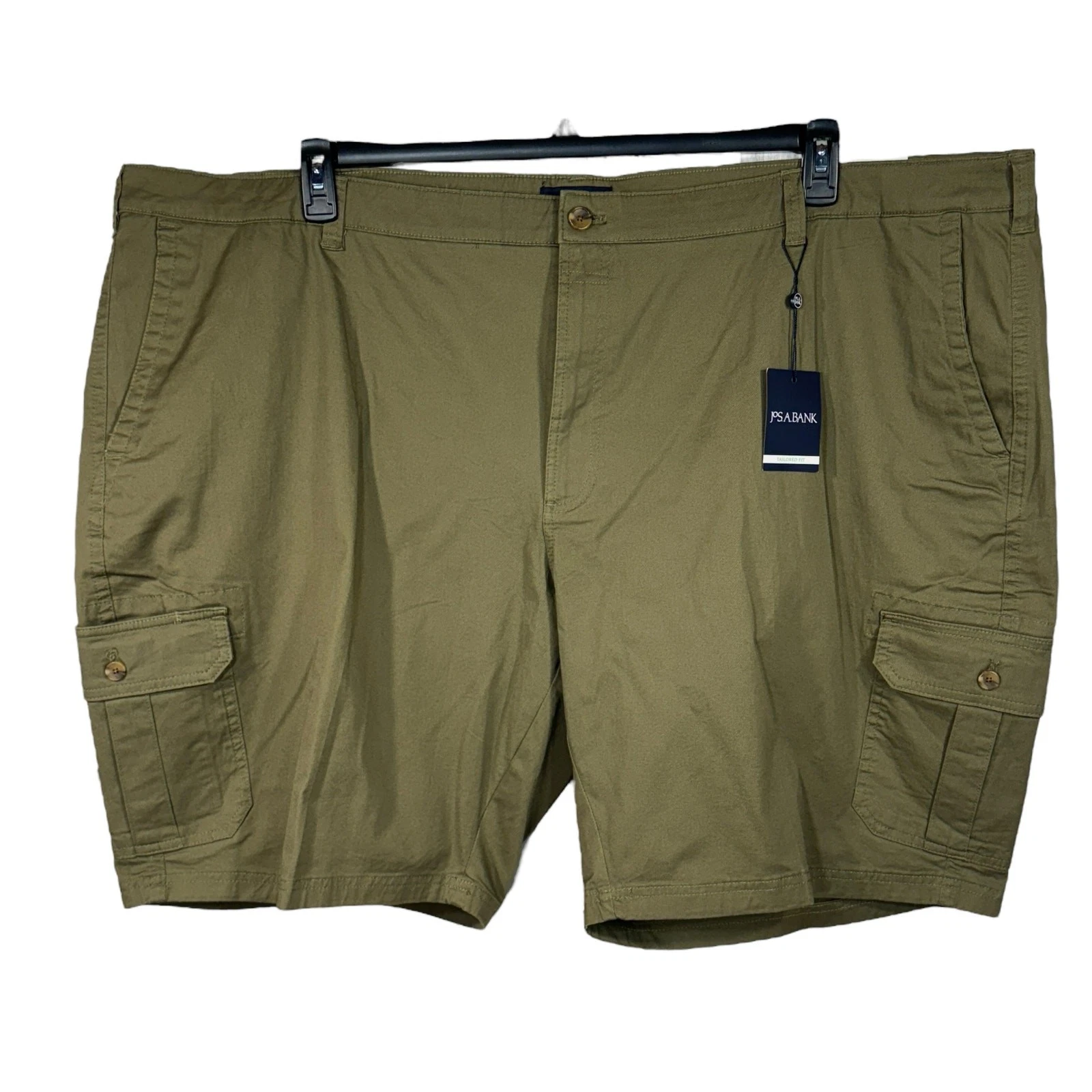 Jos. A. Bank Mens SZ 52R Cargo Shorts Tailored Fit Pockets Stretch Hunter Green